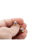 14K Жовте золото Аметист Сережки Вінтаж vec028y